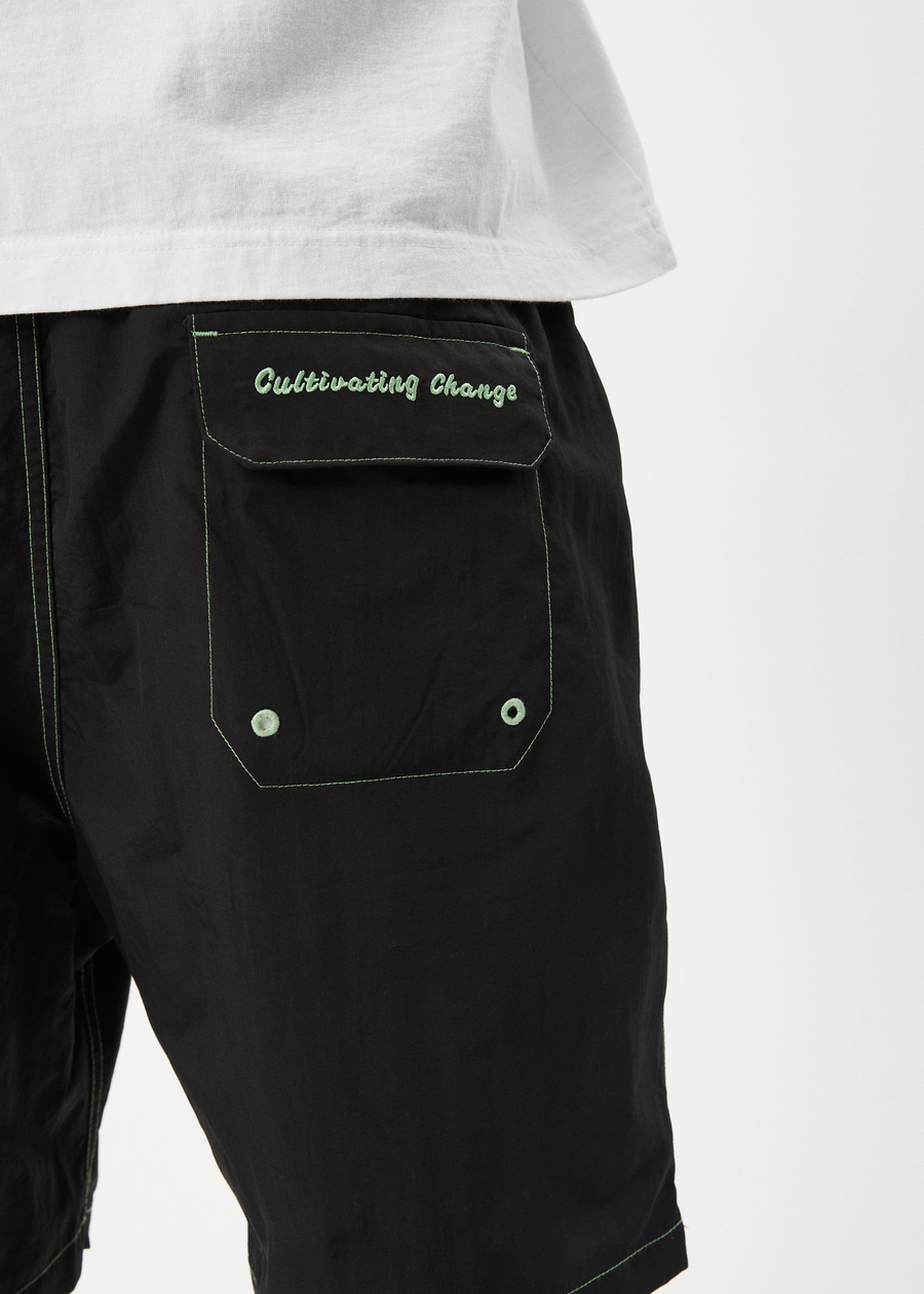 AFENDS Mens Frogga - Baywatch Swim Short 18" - Black