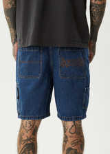 AFENDS Mens Scorched Harper - Denim Baggy Workwear Short 22