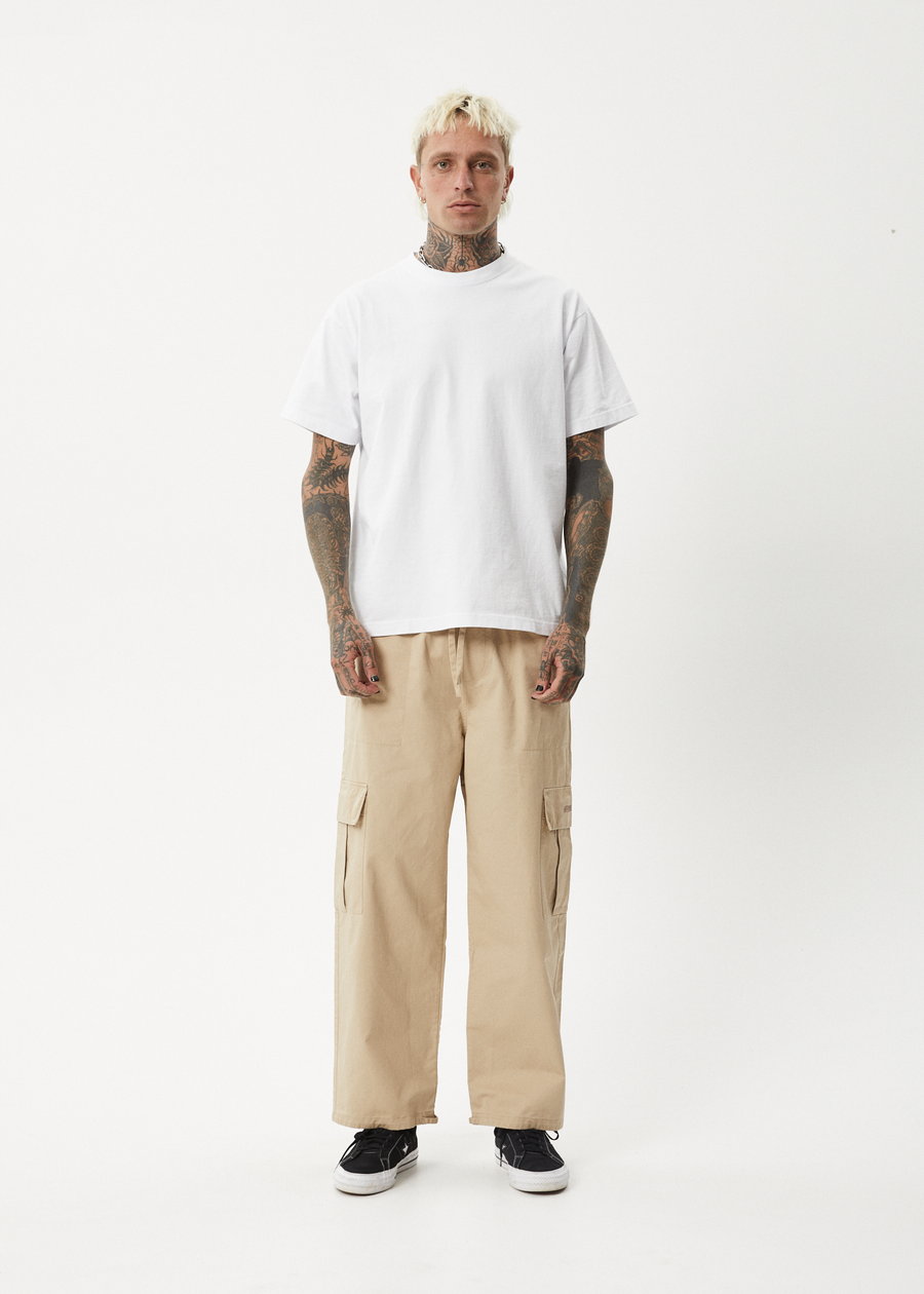 AFENDS Mens Atlas - Twill Cargo Pant - Taupe