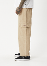 AFENDS Mens Atlas - Twill Cargo Pant - Taupe - Afends mens atlas   twill cargo pant   taupe