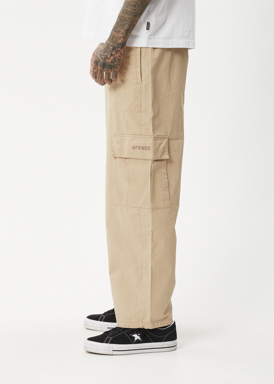 AFENDS Mens Atlas - Twill Cargo Pant - Taupe