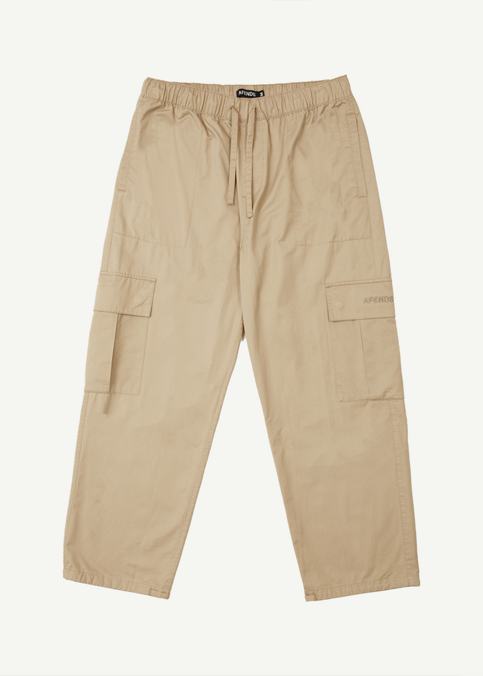 AFENDS Mens Atlas - Twill Cargo Pant - Taupe