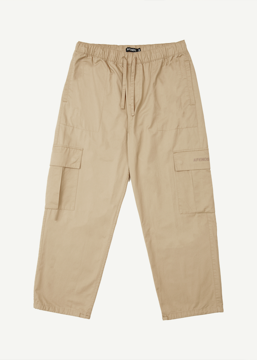 AFENDS Mens Atlas - Twill Cargo Pant - Taupe