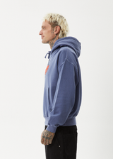 AFENDS Mens Screwed - Boxy Hoodie - Washed Marlin - Afends mens screwed   boxy hoodie   washed marlin