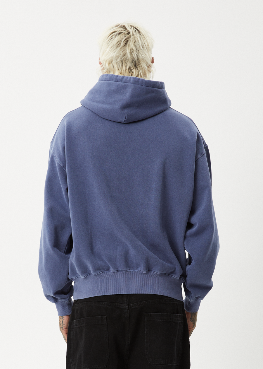 AFENDS Mens Screwed - Boxy Hoodie - Washed Marlin
