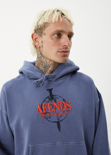 AFENDS Mens Screwed - Boxy Hoodie - Washed Marlin - Afends mens screwed   boxy hoodie   washed marlin