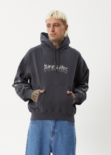 AFENDS Mens Scorched - Boxy Hoodie - Charcoal - Afends mens scorched   boxy hoodie   charcoal