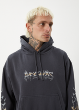 AFENDS Mens Scorched - Boxy Hoodie - Charcoal - Afends mens scorched   boxy hoodie   charcoal
