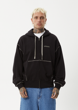 AFENDS Mens Burner - Zip Hood - Black - Afends mens burner   zip hood   black 