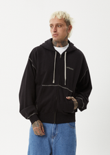 AFENDS Mens Burner - Zip Hood - Black - Afends mens burner   zip hood   black 