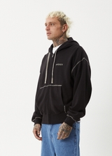 AFENDS Mens Burner - Zip Hood - Black - Afends mens burner   zip hood   black 