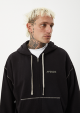 AFENDS Mens Burner - Zip Hood - Black - Afends mens burner   zip hood   black 