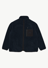 AFENDS Mens Polarize - Fleece Zip Up Jacket - Navy - Afends mens polarize   fleece zip up jacket   navy 