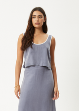 AFENDS Womens Giselle - Cupro Tank - Marlin - Afends womens giselle   cupro tank   marlin 