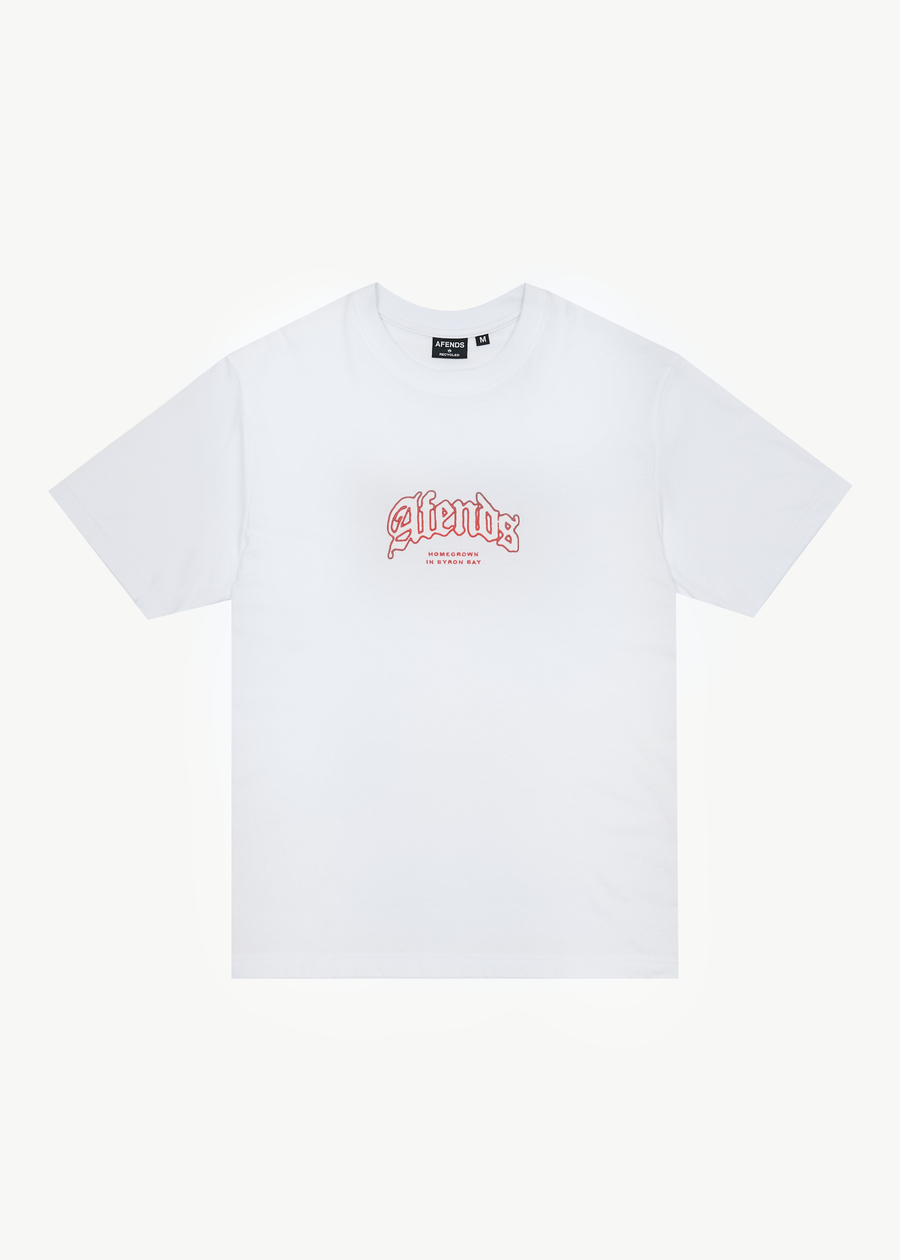 AFENDS Mens Home - Retro Tee - White