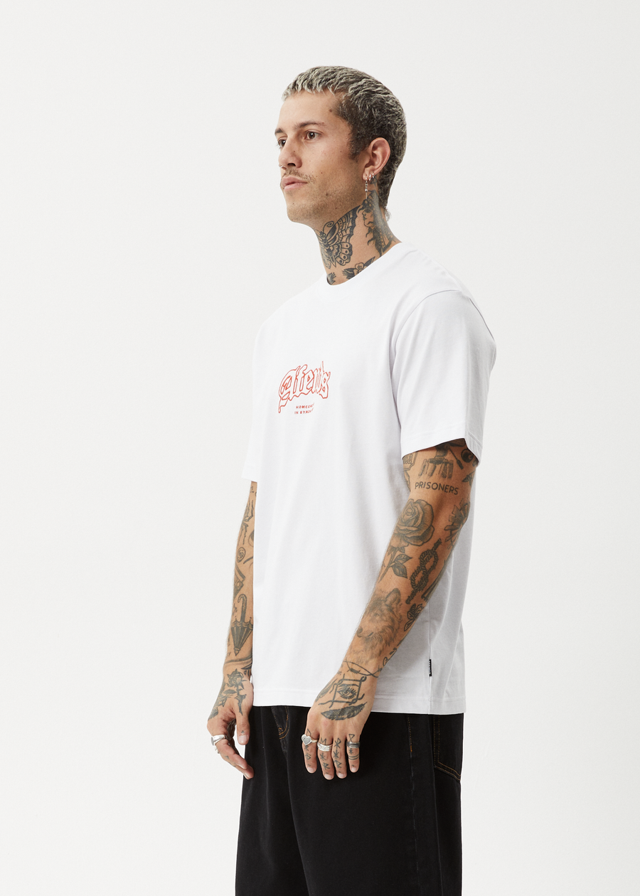 AFENDS Mens Home - Retro Tee - White