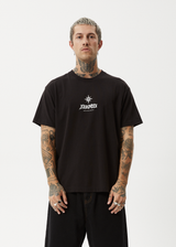 AFENDS Mens Peace Out - Boxy Tee - Black - Afends mens peace out   boxy tee   black