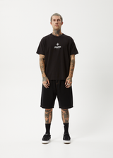 AFENDS Mens Peace Out - Boxy Tee - Black - Afends mens peace out   boxy tee   black