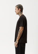 AFENDS Mens Peace Out - Boxy Tee - Black - Afends mens peace out   boxy tee   black