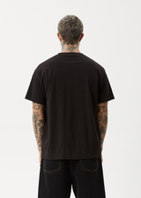 AFENDS Mens Peace Out - Boxy Tee - Black - Afends mens peace out   boxy tee   black