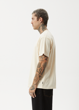 AFENDS Mens Peace Out - Boxy Tee - Sand - Afends mens peace out   boxy tee   sand