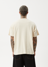 AFENDS Mens Peace Out - Boxy Tee - Sand - Afends mens peace out   boxy tee   sand