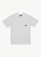 AFENDS Mens Earthling - Heavyweight Boxy Tee - Grey Marle - Afends mens earthling   heavyweight boxy tee   grey marle