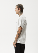 AFENDS Mens Earthling - Heavyweight Boxy Tee - Grey Marle - Afends mens earthling   heavyweight boxy tee   grey marle