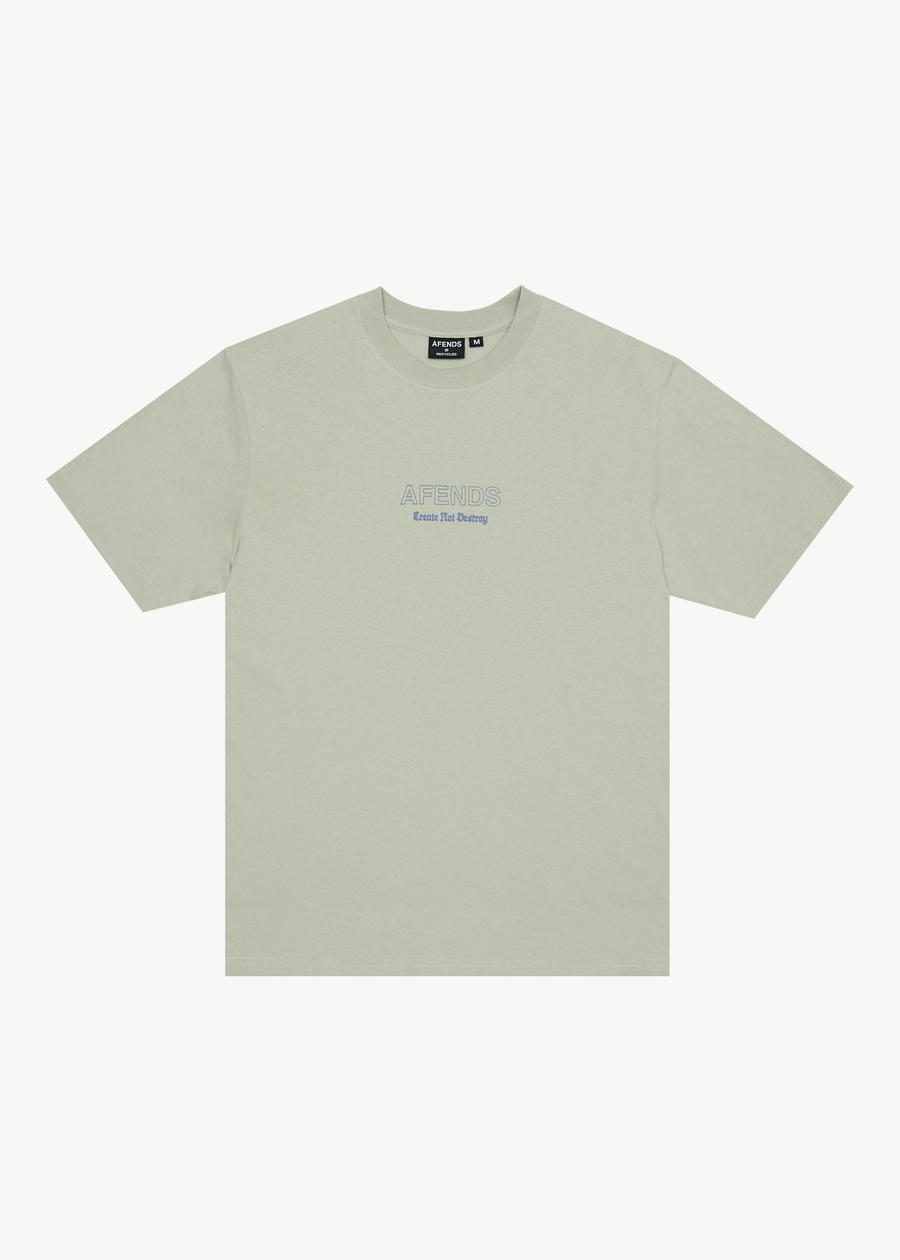 AFENDS Mens Creator - Retro Tee - Eucalyptus