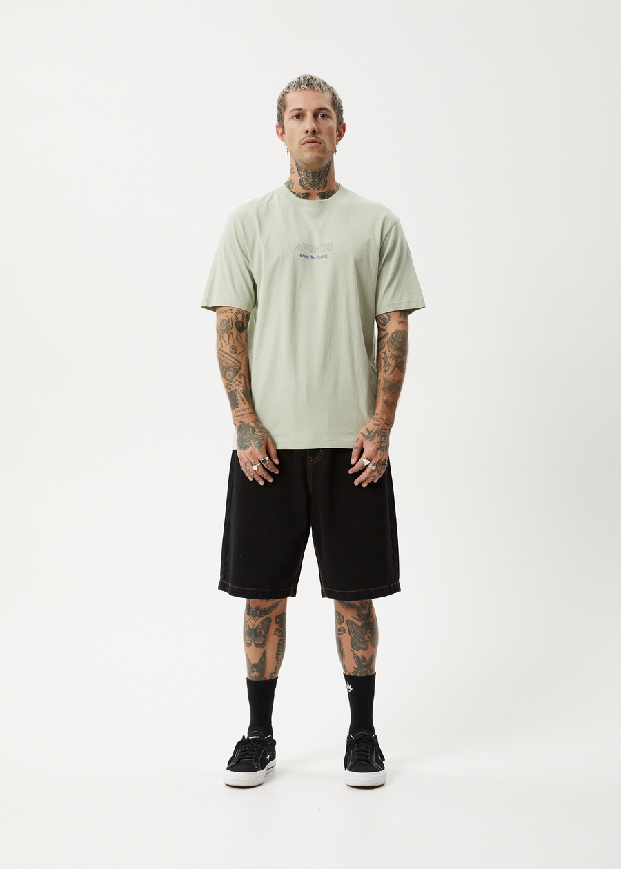 AFENDS Mens Creator - Retro Tee - Eucalyptus