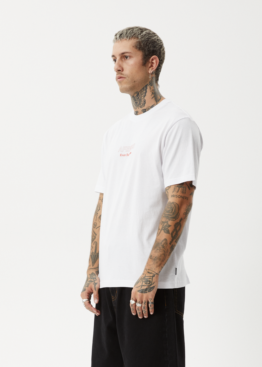 AFENDS Mens Creator - Retro Tee - White