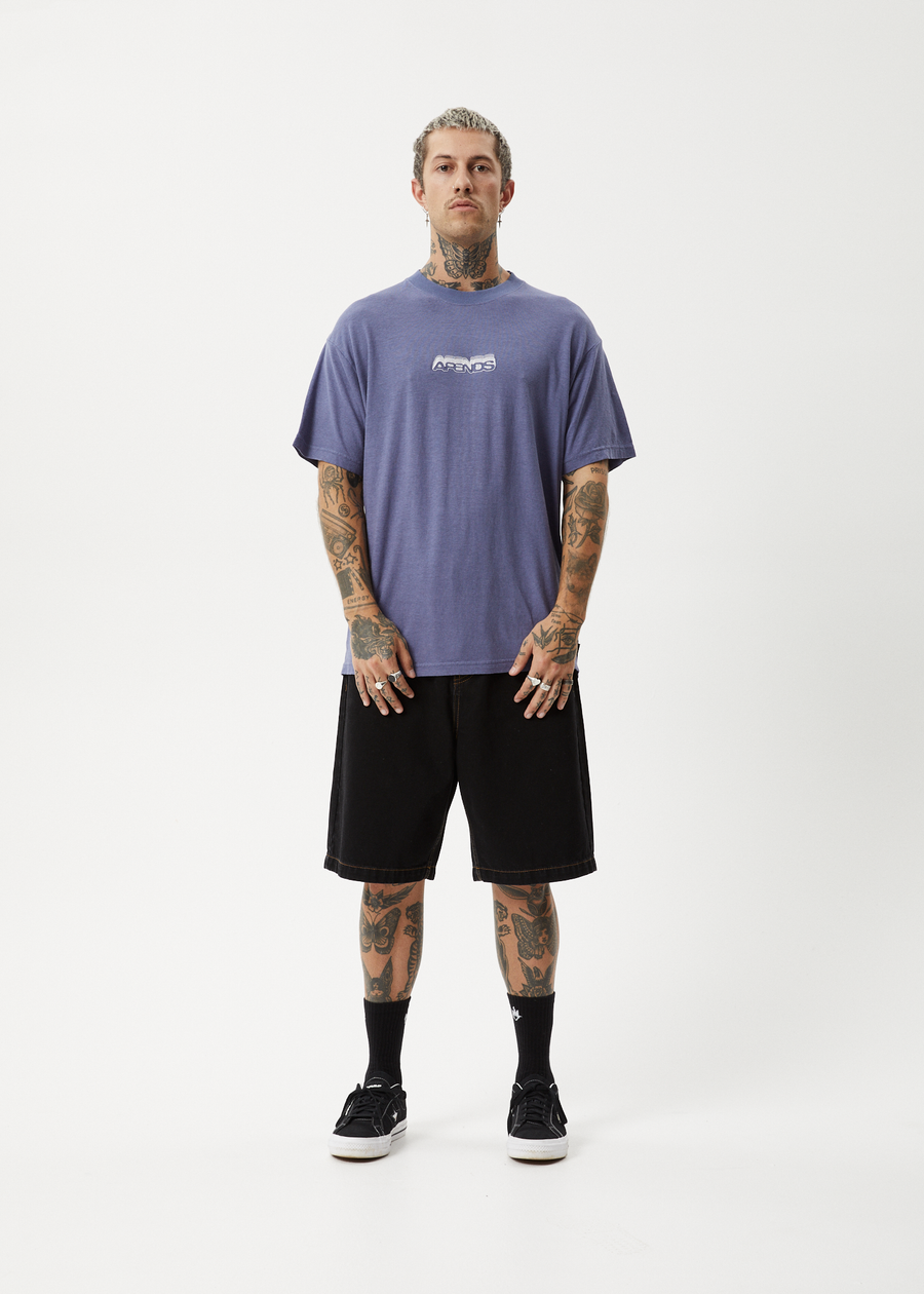 AFENDS Mens Repeat Me - Boxy Tee - Marlin