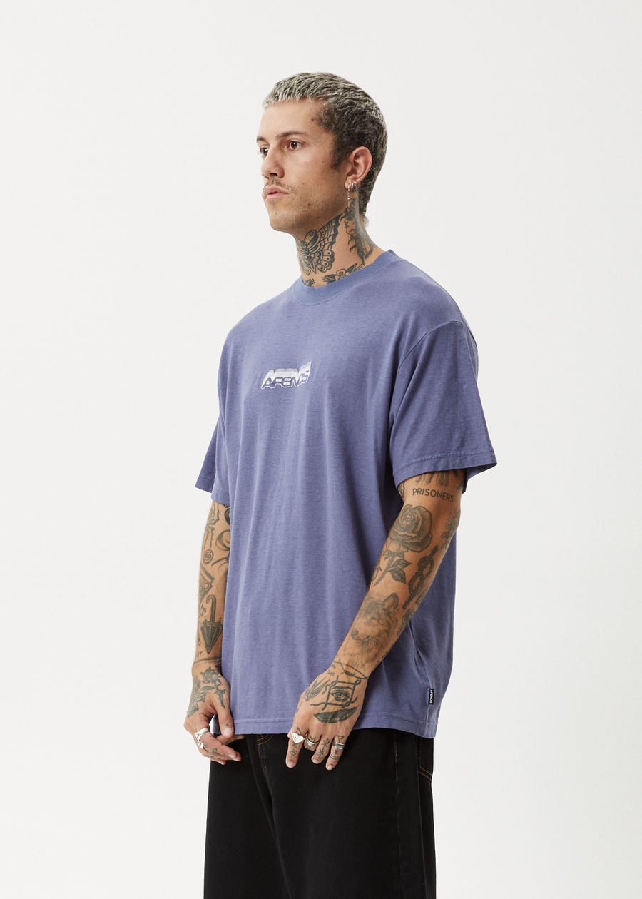 AFENDS Mens Repeat Me - Boxy Tee - Marlin