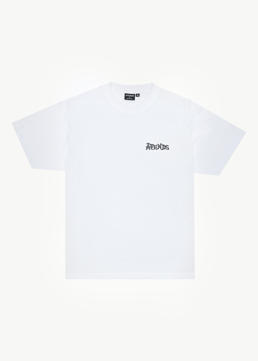 AFENDS Mens Destroyer - Boxy Tee - White