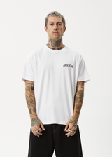 AFENDS Mens Destroyer - Boxy Tee - White - Afends mens destroyer   boxy tee   white