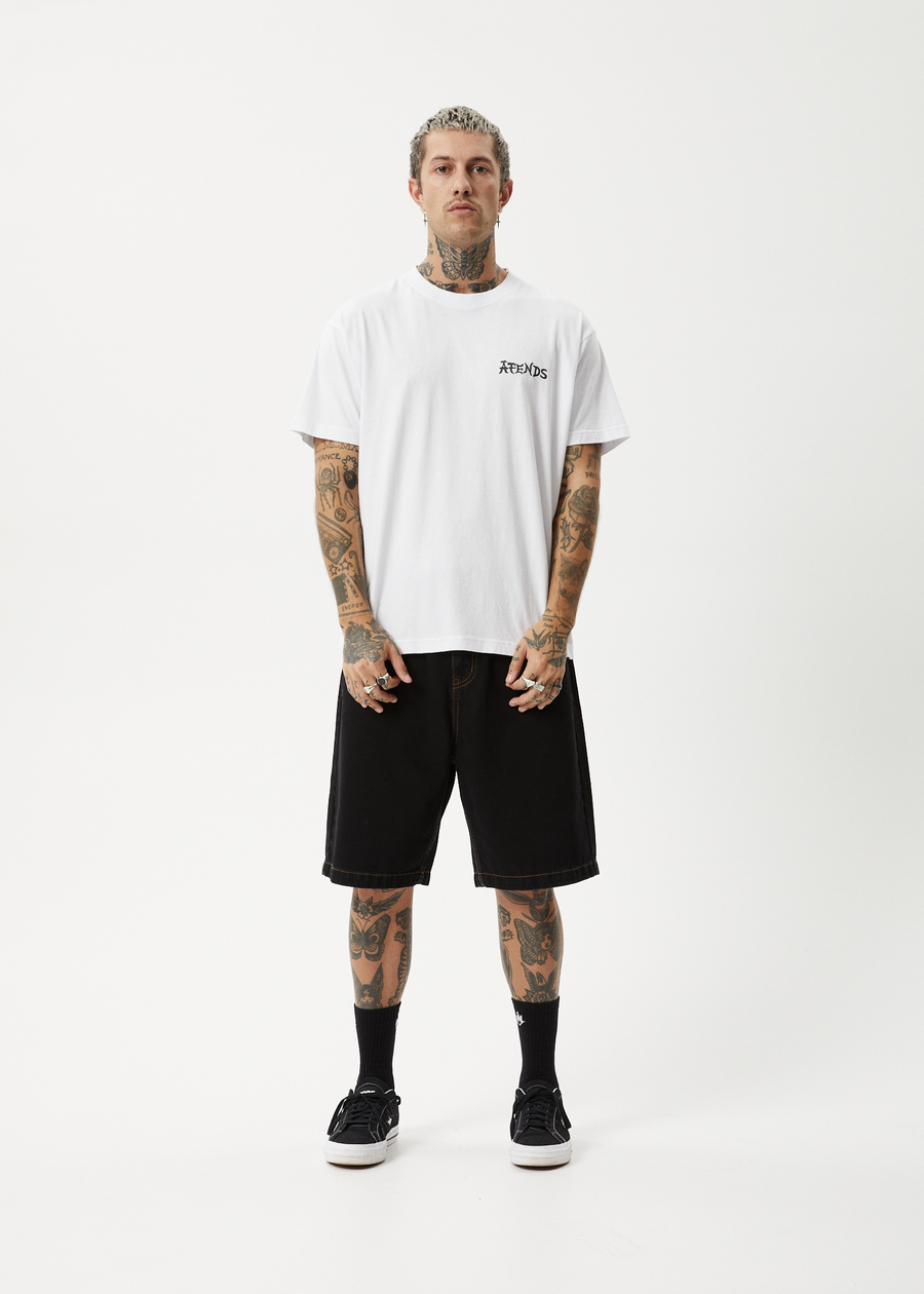 AFENDS Mens Destroyer - Boxy Tee - White