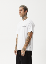 AFENDS Mens Destroyer - Boxy Tee - White - Afends mens destroyer   boxy tee   white