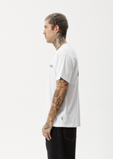 AFENDS Mens Destroyer - Boxy Tee - White - Afends mens destroyer   boxy tee   white