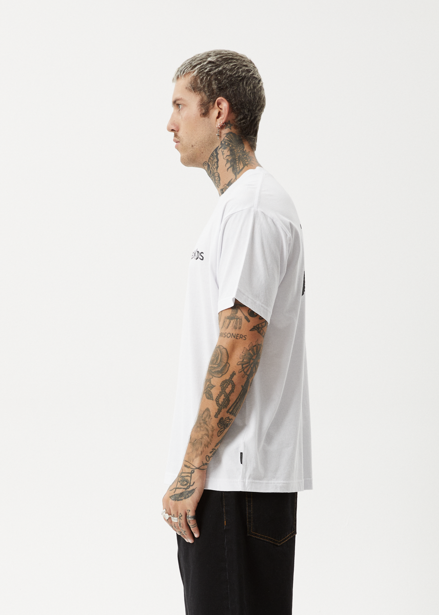 AFENDS Mens Destroyer - Boxy Tee - White