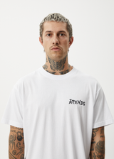 AFENDS Mens Destroyer - Boxy Tee - White - Afends mens destroyer   boxy tee   white