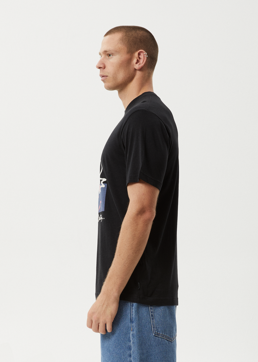 AFENDS Mens Zen Feeling - Retro Tee - Black