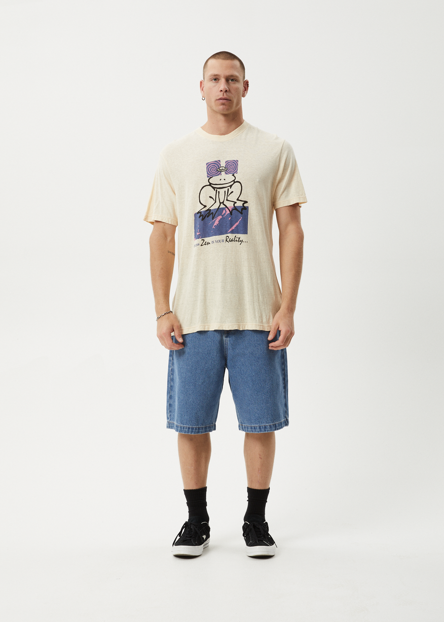 AFENDS Mens Zen Feeling - Retro Tee - Sand