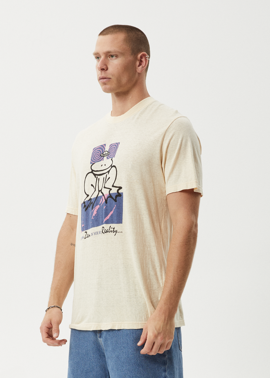 AFENDS Mens Zen Feeling - Retro Tee - Sand