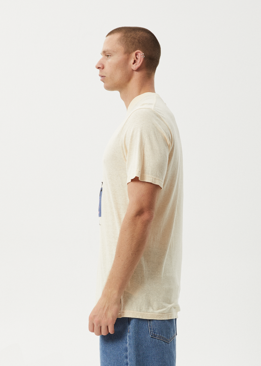 AFENDS Mens Zen Feeling - Retro Tee - Sand