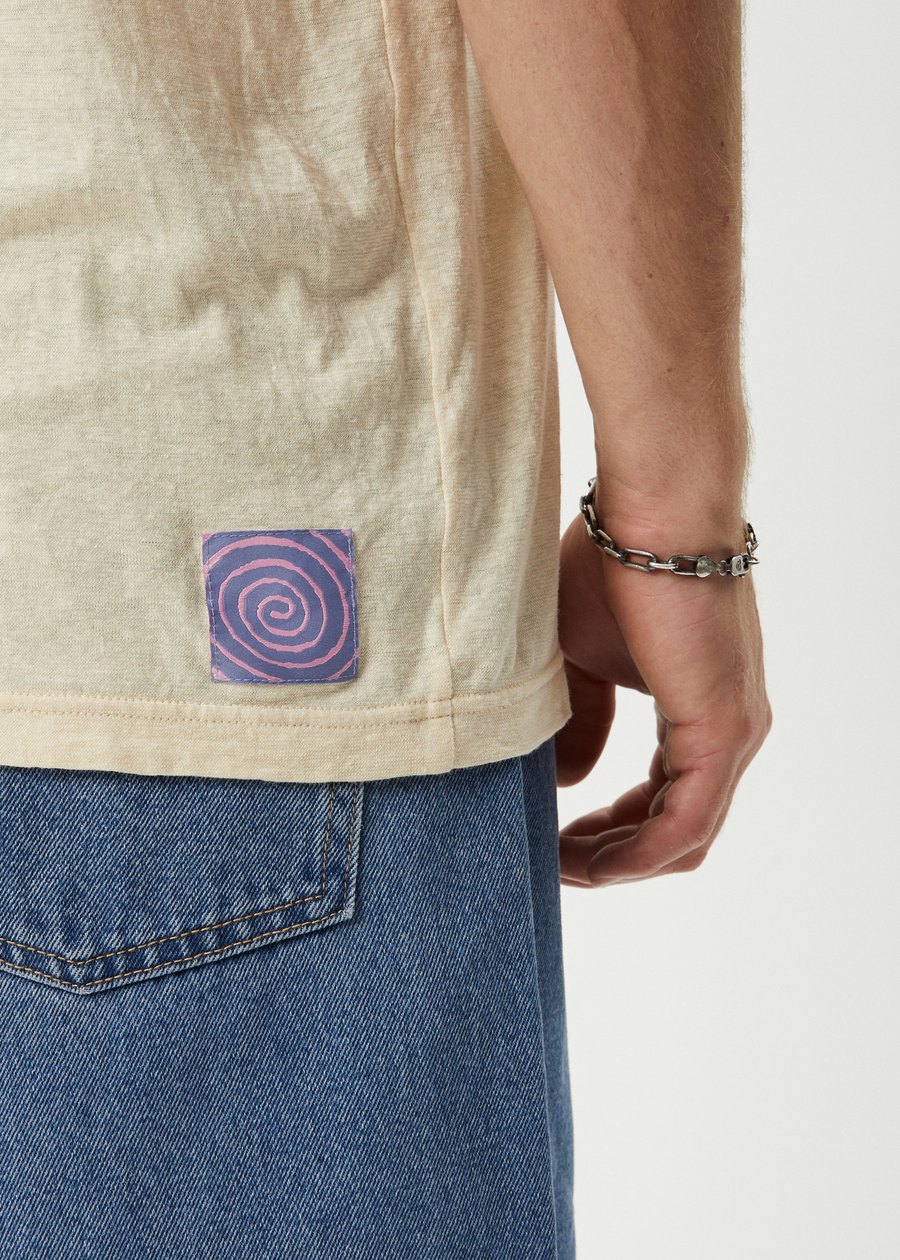 AFENDS Mens Zen Feeling - Retro Tee - Sand