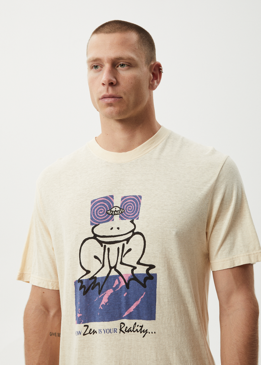AFENDS Mens Zen Feeling - Retro Tee - Sand