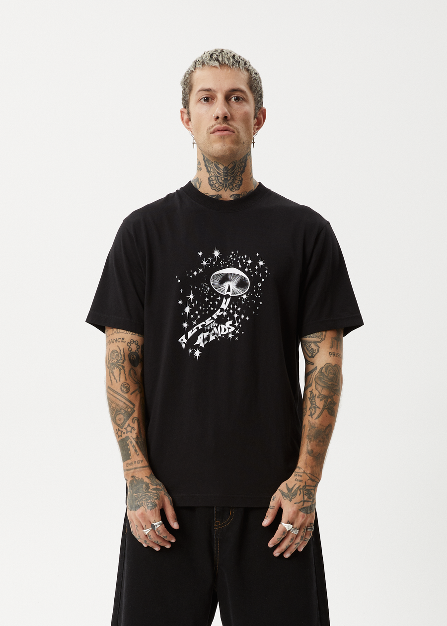 AFENDS Mens Carpet Ride - Retro Tee - Black