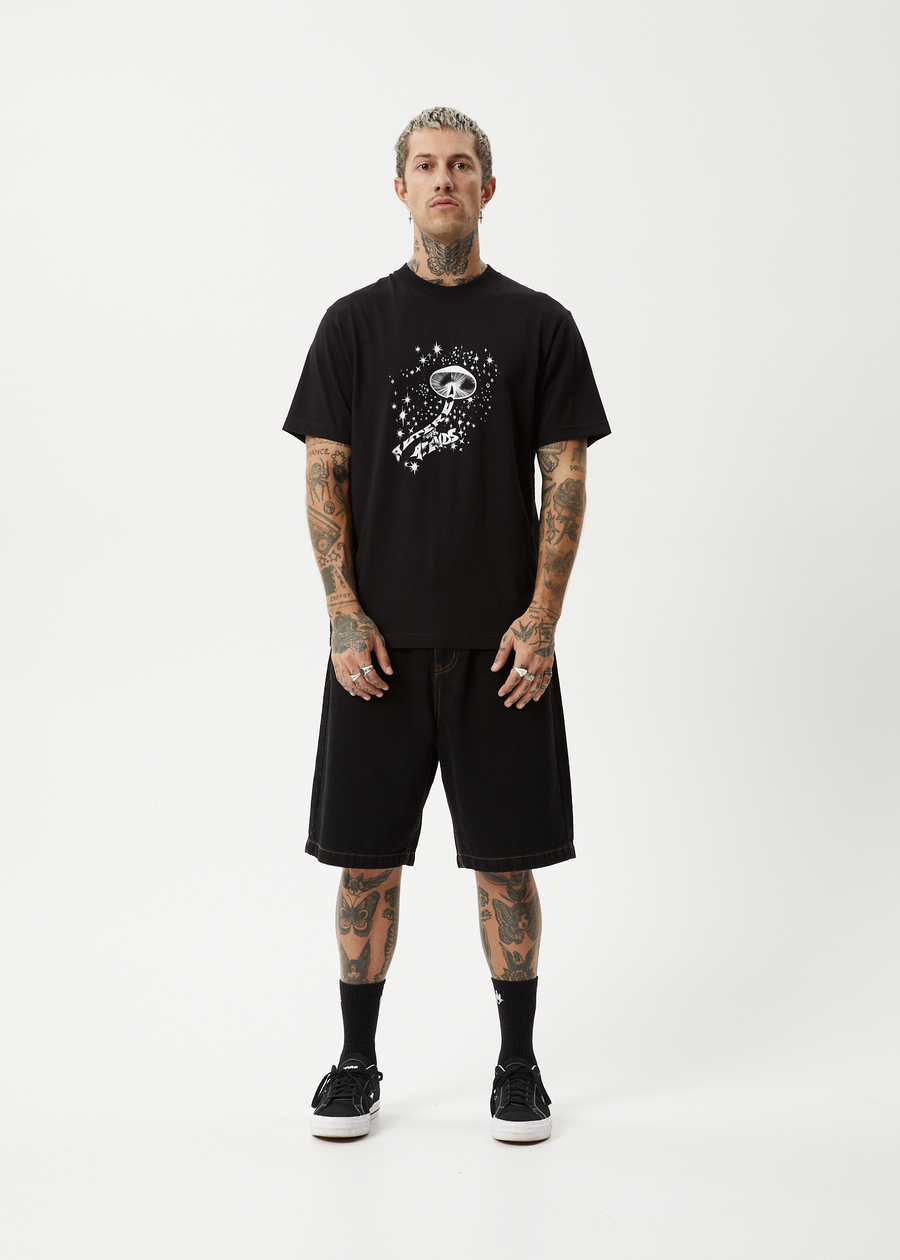 AFENDS Mens Carpet Ride - Retro Tee - Black