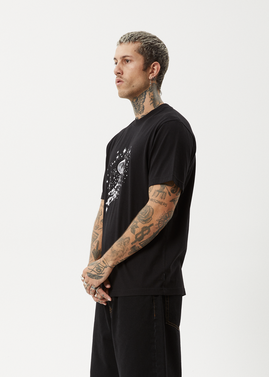 AFENDS Mens Carpet Ride - Retro Tee - Black