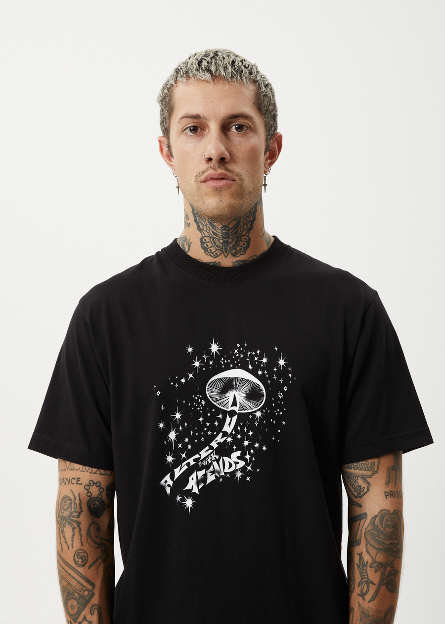 AFENDS Mens Carpet Ride - Retro Tee - Black